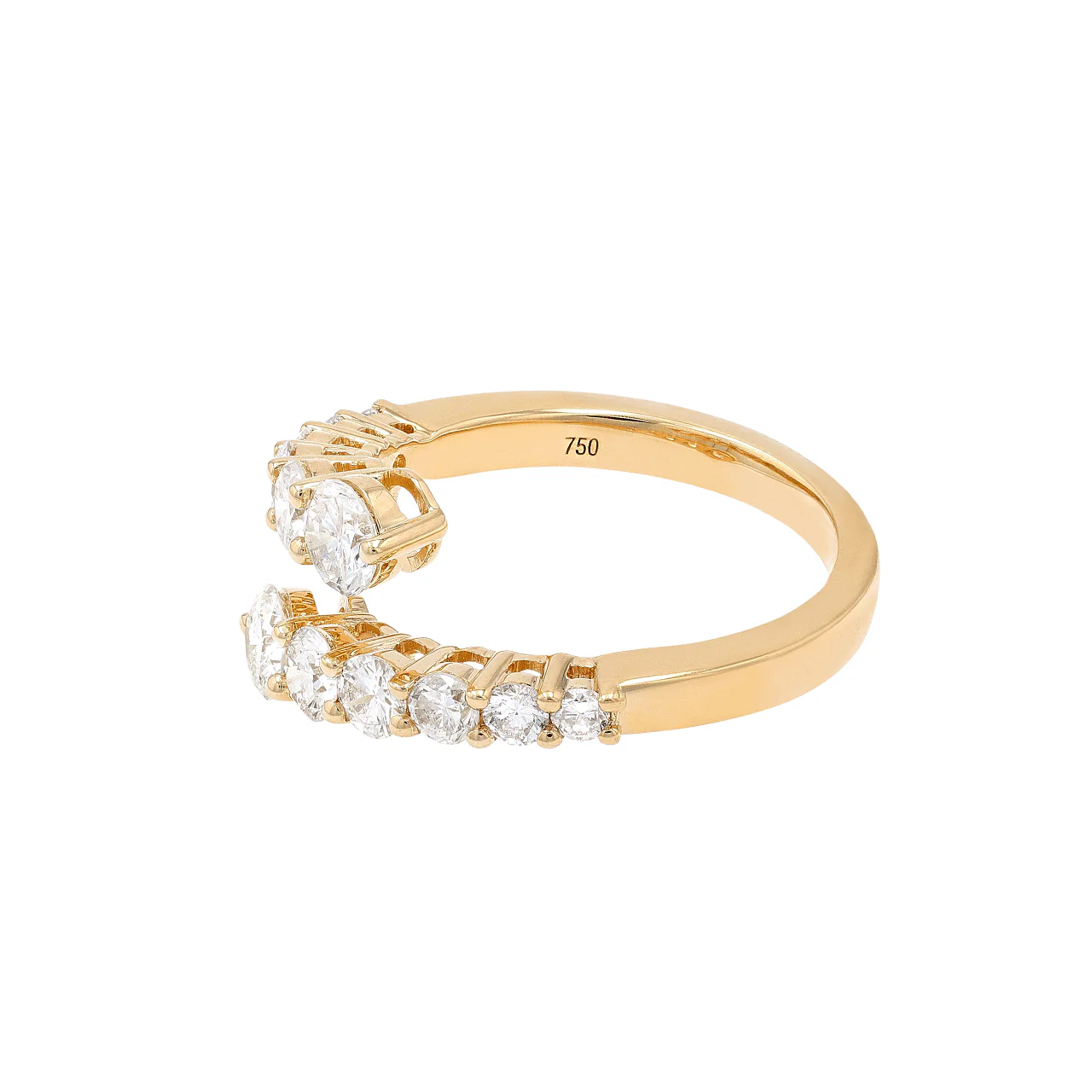 18k Yellow Gold Bypass Diamond Ring - Image 3
