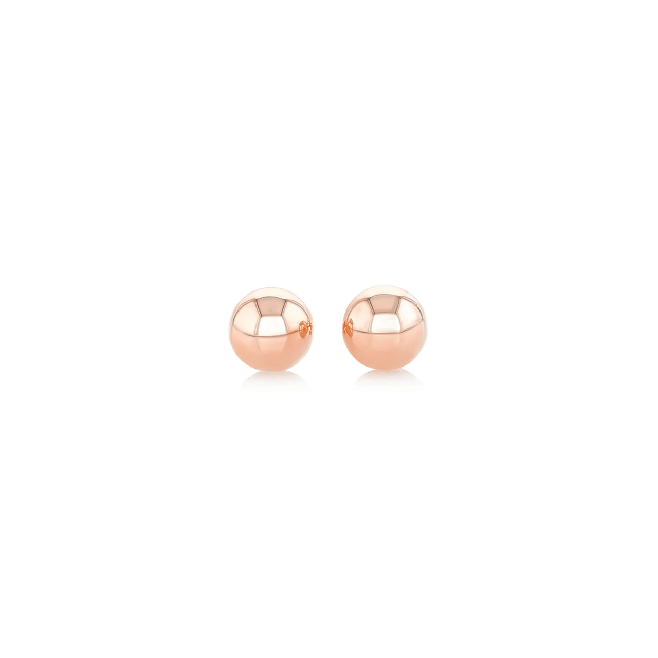 Classic 14k Rose Gold Ball Stud Earrings - Image 4
