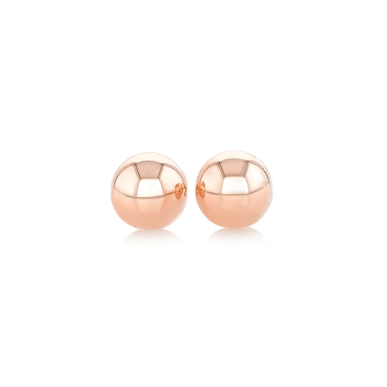 Classic 14k Rose Gold Ball Stud Earrings - Image 6