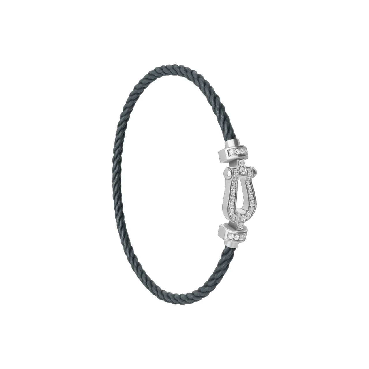 FRED Force 10 Storm Grey Cord with 18k White Diamond MD Buckle, Exclusively at Hamilton Jewelers - Image 3