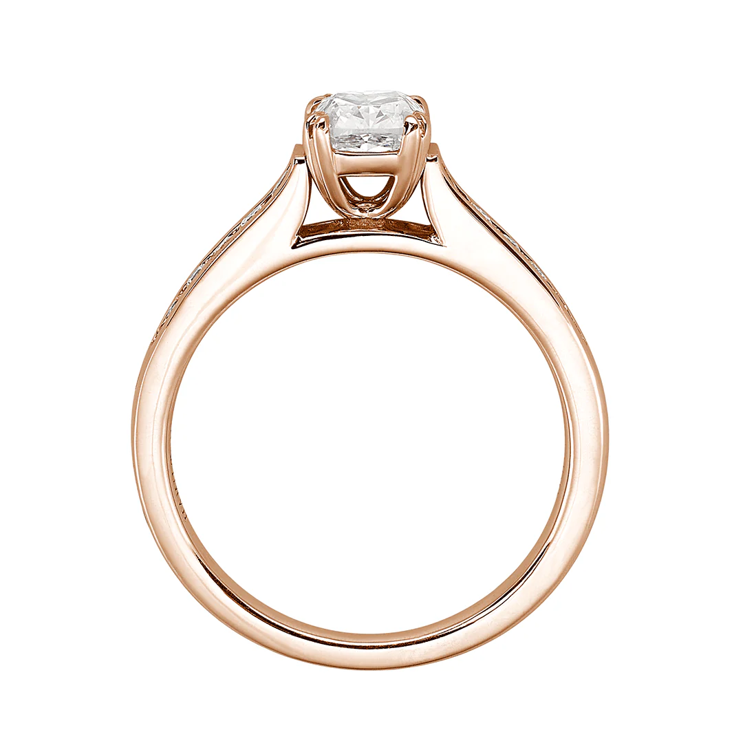Hamilton Cherish Collection 18k Rose Gold and 0.21 Total Weight Diamond Channel Set Mounting Ring - Image 3