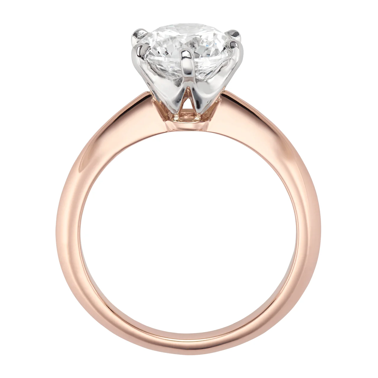 Hamilton Embrace Collection 18k Rose Gold and Engagement Mounting Ring For Round Diamond - Image 3