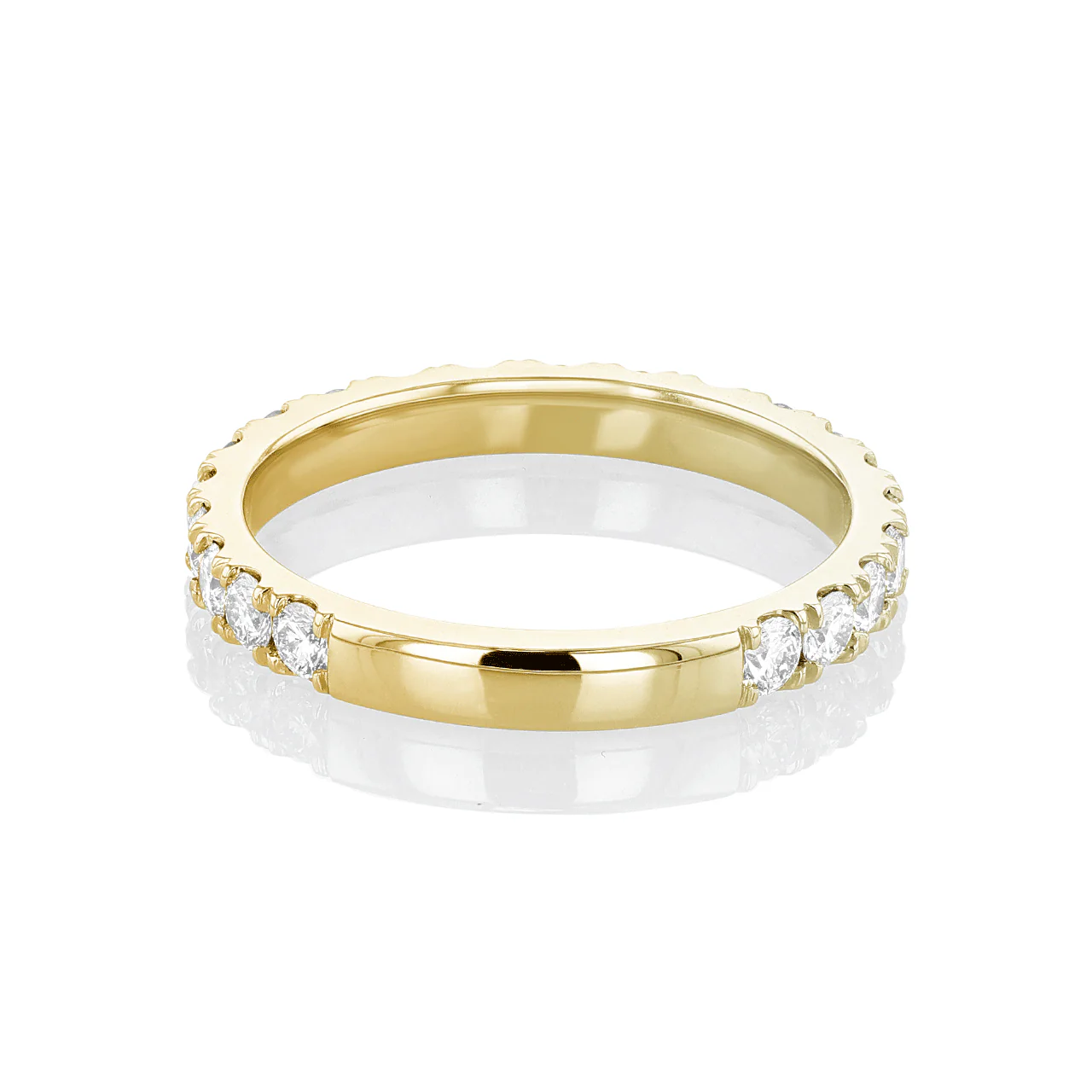 Hamilton Lisette Collection 18k Yellow Gold and 1.41 Total Weight Diamond 3/4 Way Around Band - Image 3