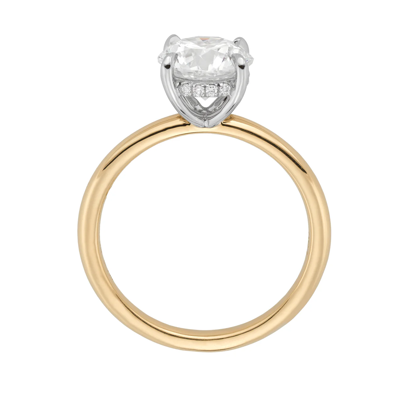 Hamilton Silhouette Collection 18k Yellow Gold and 2.26 Total Weight Diamond Engagement Ring - Image 3