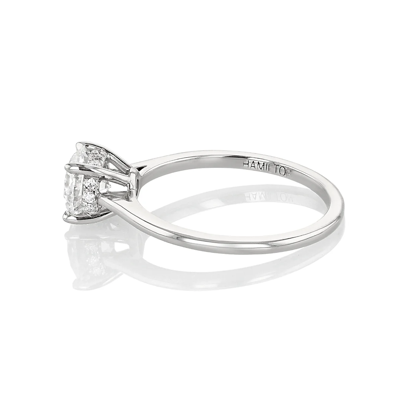 Hamilton Silhouette Collection Platinum and 1.00 Total Weight Diamond Engagement Ring - Image 3