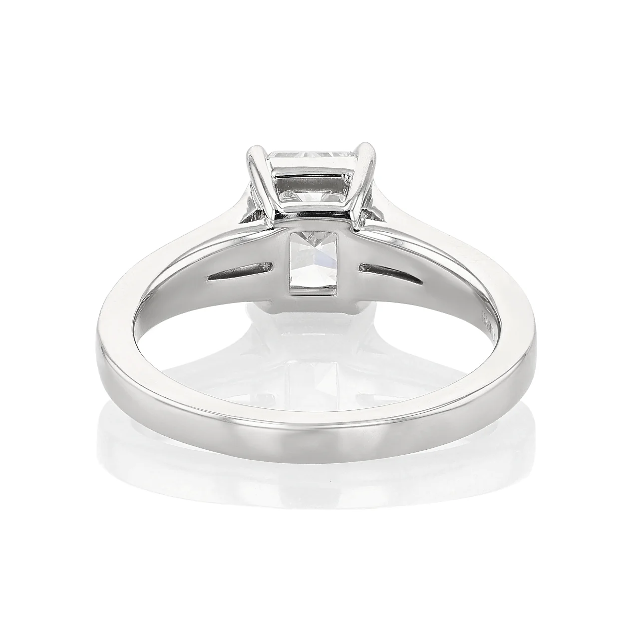 Platinum and Radiant Cut Diamond 1.70 Total Weight  Engagement Ring - Image 3