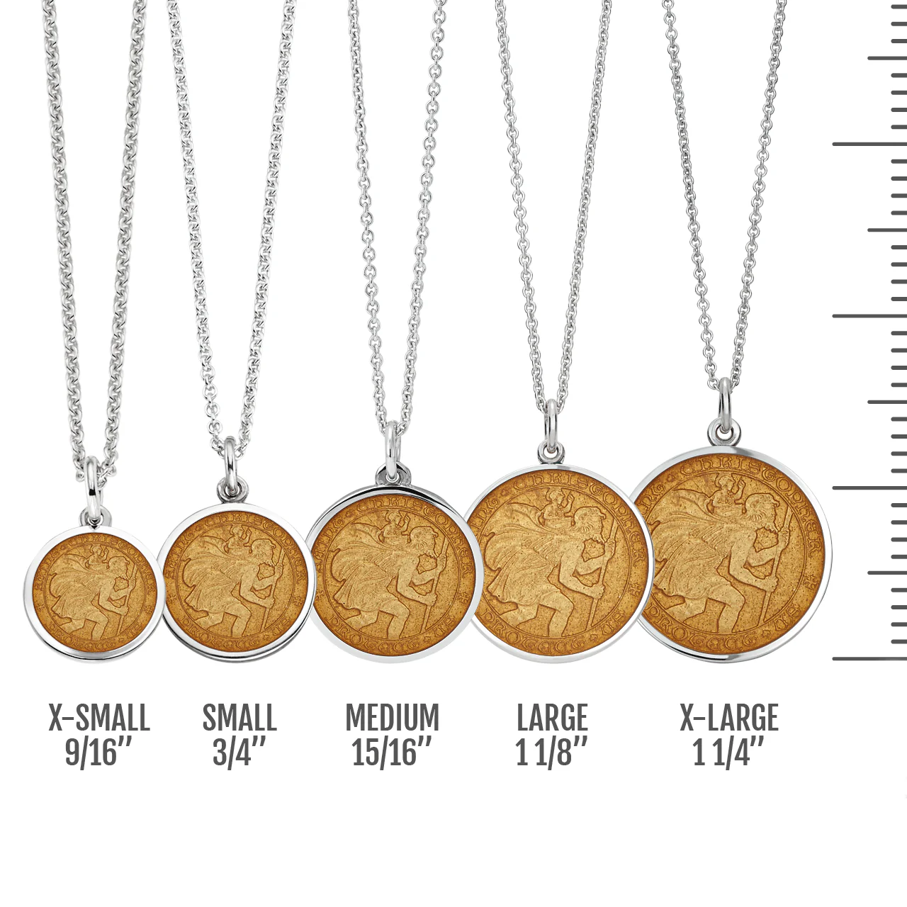 St. Christopher Gold Enamel Medal With Chain - Image 3