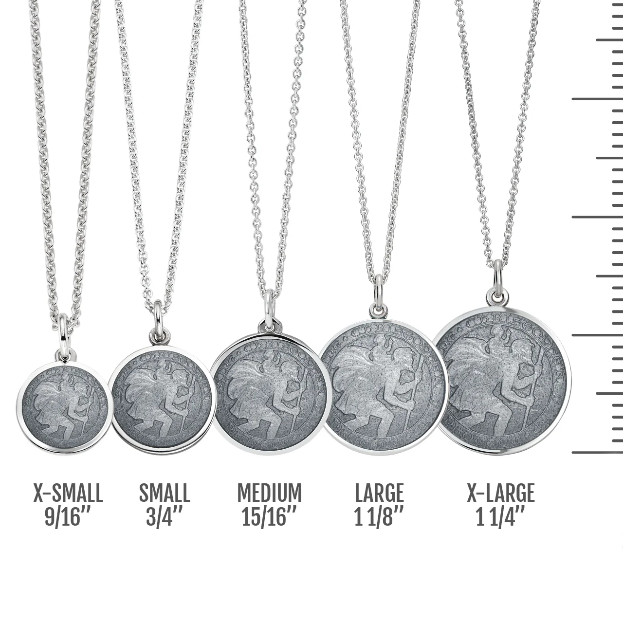 St. Christopher Grey Enamel Medal With Chain - Image 3